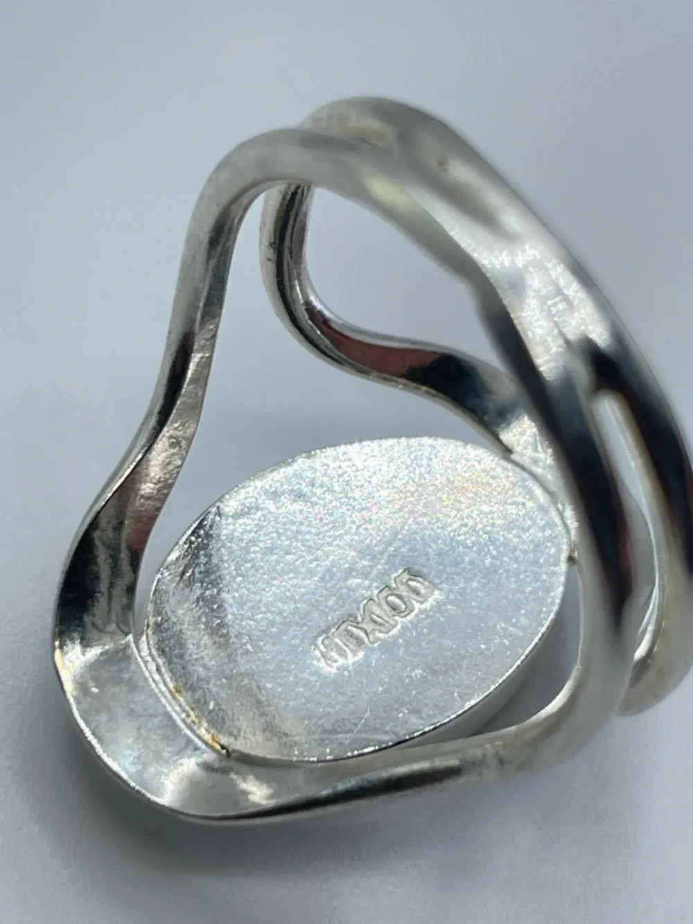 Vintage Mexico Spiny Oyster Shell Silver Ring Sz 8.5 Boho Southwestern